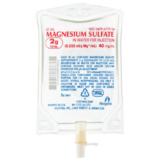 Pfizer, Inc. Magnesium Sulfate in Water for Injection, 40 mg/ml, 50ml Flexible Container