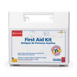 First Aid Only/Acme United Corporation First Aid Kit, 25 Person, Plastic Case wi/ Dividers