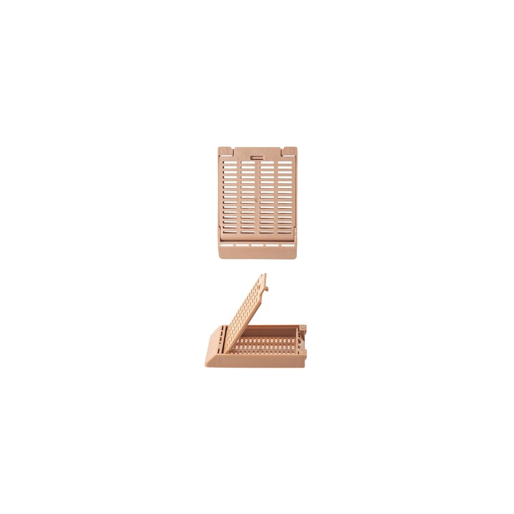 Simport Scientific Slimsette™ Tissue Cassette, 45° Angle, 41mm x 28.5mm x 6mm, Acetal, Tan