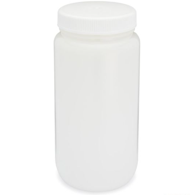 Globe Scientific, Inc. Diamond RealSeal Bottle, Wide Mouth Round, HDPE w/PP Closure, 2L