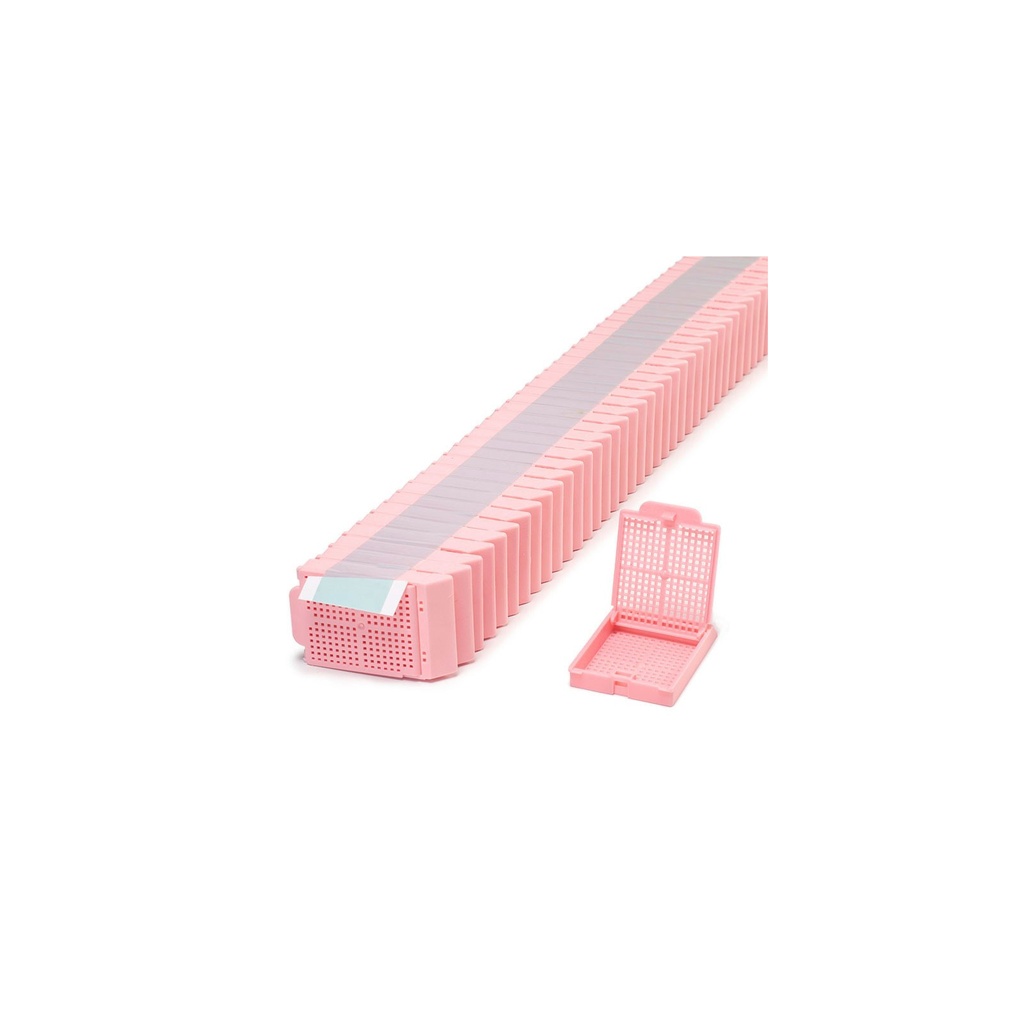 Simport Scientific Histosette® II Cassettes in Quickload™ Stack (Taped), Biopsy, Pink