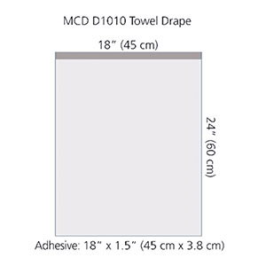 Cardinal Health Towel Drape, with Adhesive, 18 x 23, Sterile
