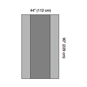 Cardinal Health Cover, Table with Reinforced Back, 44 x 90, 22/cs