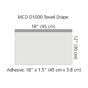Cardinal Health Towel Drape, Small, with Adhesive, 18 x 12, Sterile