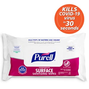 Purell® Foodservice Surface Disinfecting Wipes, 72ct Canister, 12can/ct
