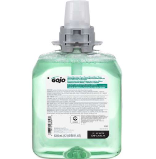 Green Certified Foam Hand, Hair & Body Wash, Green, FMX-12, 1250mL, 4/cs