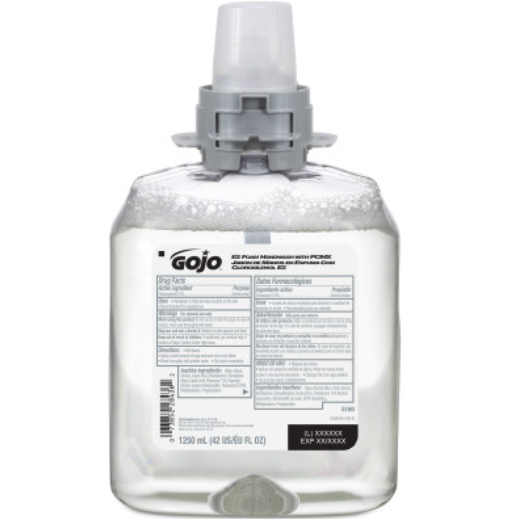 E2 Foam Handwash, w/PCMX, Dye-Free, Fragrance-Free, FMX-12, 1250mL, 4/cs