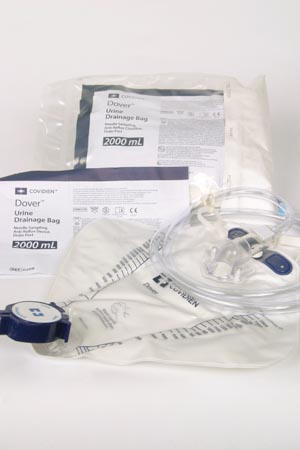 Drain Bag, 2000mL, Mono-Flo Anti-Reflux Device, SplashGuard II Drain Spout, CSR Wrap