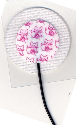 ECG Electrode, Neonatal, KittyCat, Pre-Wired, Cloth 1051NPSM, Radiolucent Lead Wires
