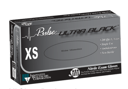 Gloves, Exam, Small, Black, Nitrile, Thinfilm, PF 200/bx