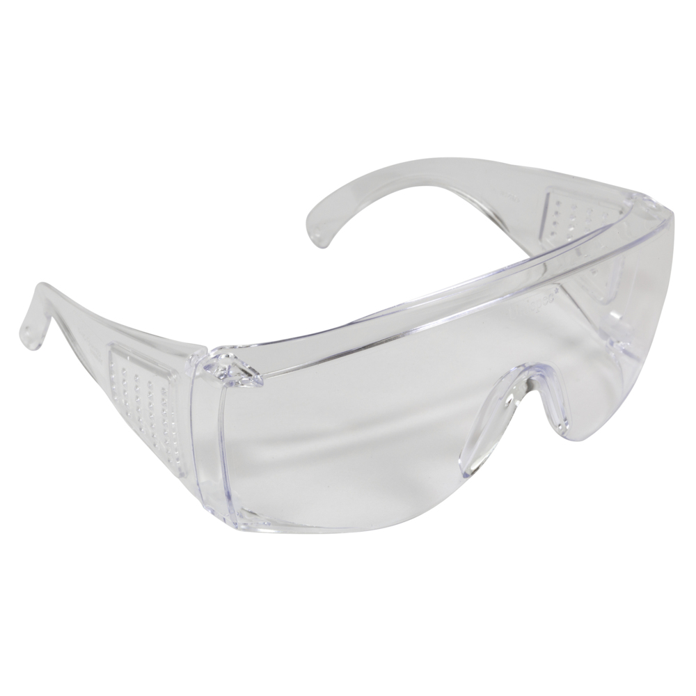 Safety Glasses, Unispec II, Clear Hardcoated Lenses with Clear Temples