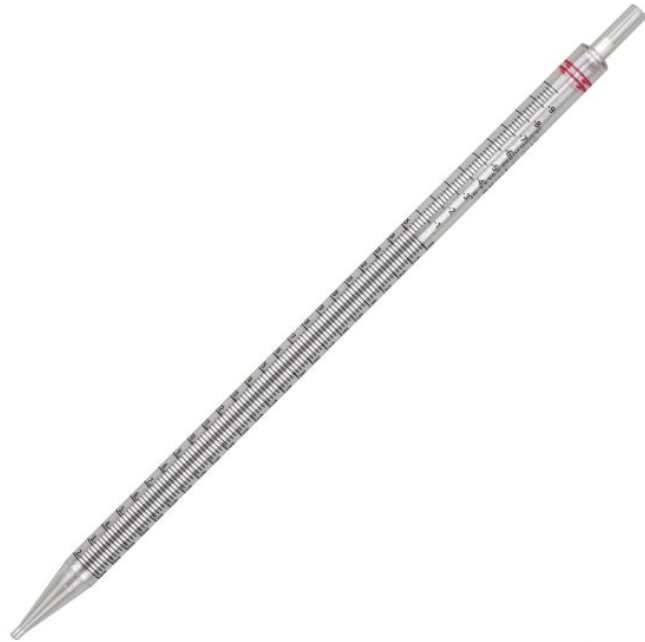 Globe Scientific, Inc. Serological Pipette, 25mL, PS, Standard Tip, 345mm, Red Band, Bulk