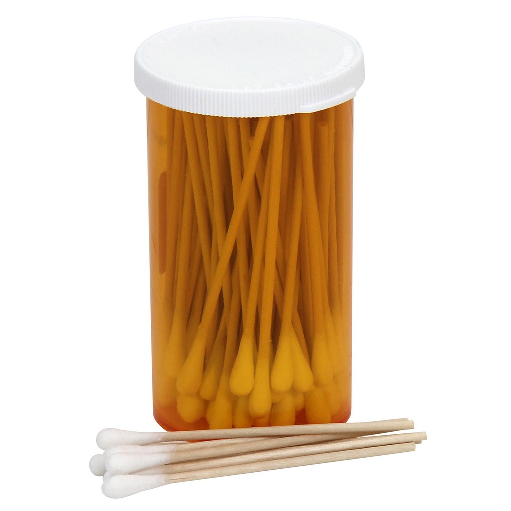 First Aid Only 3 inch Wood Shaft Cotton Tipped Applicator, 100/Vial