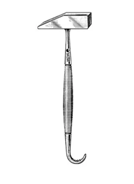 Sklar Instruments Steel Bone Mallet, w/ Hook Handle, Stainless Steel, Latex-Free