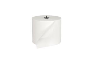 Paper Wiper, Roll Towel, White, 1-Ply, W6, 1150ft, 7.7" x 9", 4 rl/cs