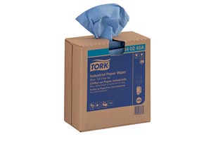Industrial Paper Wiper, Pop-Up Box, Blue, 4-Ply, W24, 16.5" x 8.5", 90 sht/bx