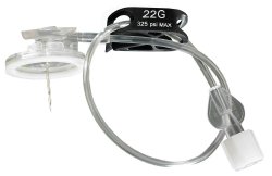 Needle, 22G x 12mm, Tubing Length Cannula to Connector 190 +/- 10mm, Black, 20/bx, 5 bx/cs