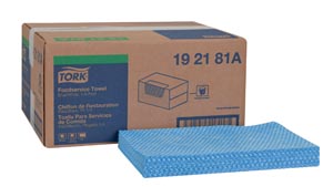 Cleaning Towel, 1/4 Fold, Blue, 1-Ply, 21" x 13", 240/bx, 1 bx/cs