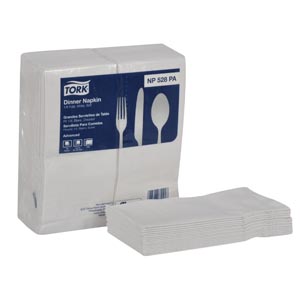 Dinner Napkin, 1/8 Fold, Advanced, White, 2-Ply, Embossed, 17" x 15", 100/pk, 28 pk/cs