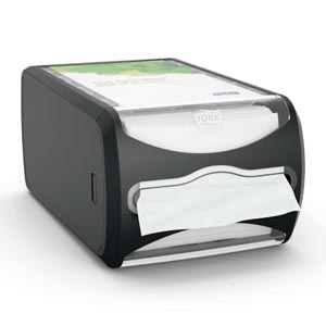 Napkin Dispenser, Counter, Universal, Black, N4, Plastic, 5.7" x 7.5" x 12.1"