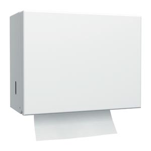 Hand Towel Dispenser, Singlefold, Universal, White, H22, Metal, 9.3" x 11.8" x 5.8"