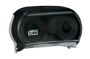 Bath Tissue Roll Dispenser, Twin, Universal, Smoke, T24, Plastic, 8.3" x 12.8" x 5.6"