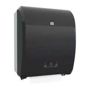 Hand Towel Roll Dispenser, Mechanical, Universal, Black, H80, Plastic, 16" x 12.3" x 9.3"