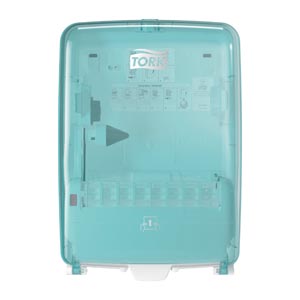 Washstation Dispenser, Universal, Aqua/ White, W6, Plastic, 18.1" x 12.6" x 10.6"