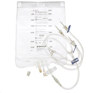 TPN Bag, 3-Lead Vented Transfer Set, Large Bore Tubing & Plastic Sealing Clip, 3000mL
