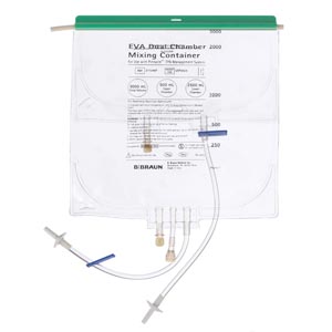 Dual Chamber Mixing Container, Pinnacle Compounder Compatible Connectors, 3000mL, 28/cs