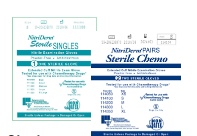 Gloves, Exam, Medium, Nitrile, Chemo, PF, Singles, Extended Cuff