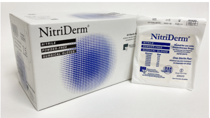 Gloves, Surgical, Size 6½, Nitrile, PF, Textured, 50 pr/bx (56 cs/plt)
