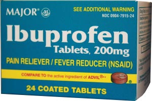 Major Pharmaceuticals Ibuprofen, 200mg, 24s, Compare to Advil®, 144/cs, NDC# 00904-6747-24