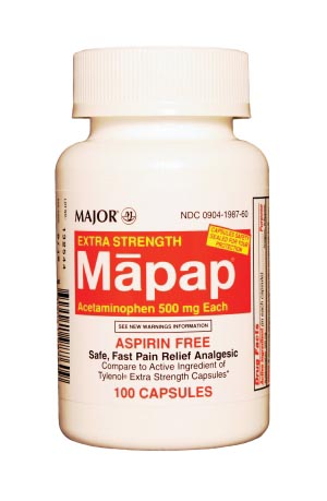 Major Pharmaceuticals Mapap, 500mg, 100s, Unboxed, Compare to Tylenol®, NDC# 00904-1987-60