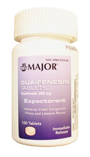 Major Pharmaceuticals Guaifenesin, 200mg, 100s, Compare to Organidin®, NDC# 00904-5154-60