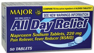 Major Pharmaceuticals Naproxen Sodium, 220mg, 50s, Compare to Aleve®, NDC# 00536-1094-06