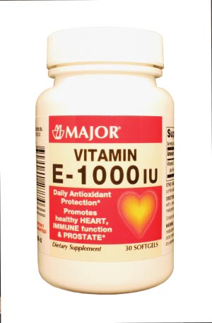 Major Pharmaceuticals Vitamin E, 1000 IU, SoftGel Caplets, 30s, NDC# 00904-0722-46