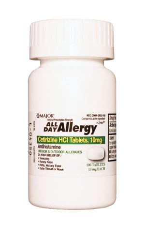 Major Pharmaceuticals All Day Allergy, 24 Hour, 100s, 144/cs, NDC# 00904-6717-60