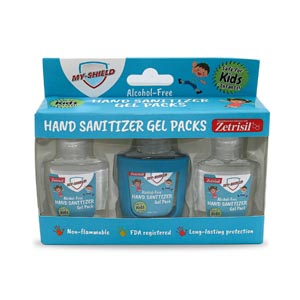 ESC Brands Hand Sanitizer, Gel (KIDS), 3 x 1oz/30ml Bottles, w/ Silicone Holder