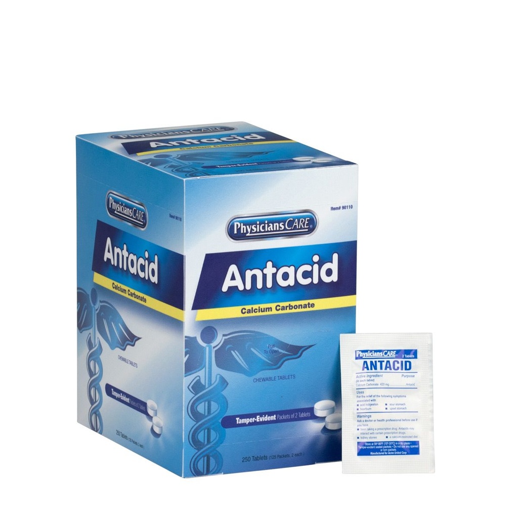 First Aid Only PhysiciansCare Antacid Tablet, 250/Box