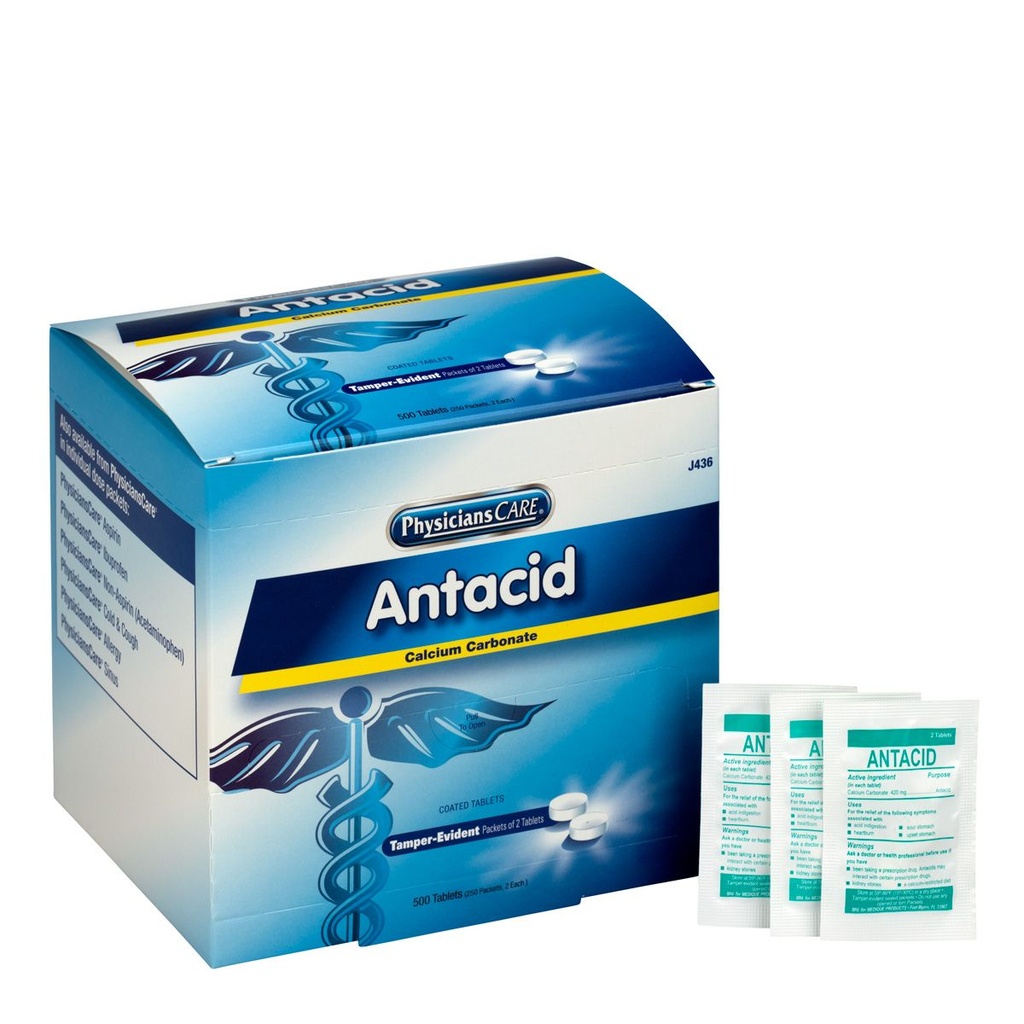 First Aid Only PhysiciansCare Antacid Tablet, 500/Box