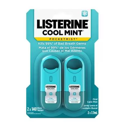 Pocketmist® Oral Care Mist, Cool Mint®, 2 - 7.7 ml (Backend/Peggable), 2 ct