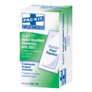 First Aid Only/Acme United Corporation BugX30 Insect Repellent Wipes, DEET