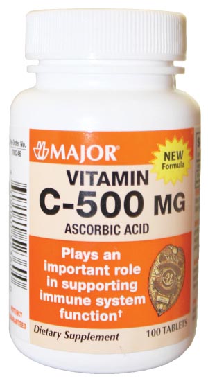 Major Pharmaceuticals Vitamin C, 500mg, Tablets, 100s, NDC# 00904-0523-60