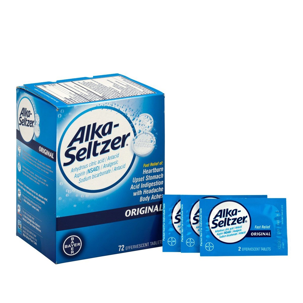 First Aid Only Alka-Seltzer Effervescent Tablet, 72/Box