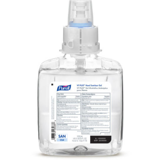 VF Plus Hand Sanitizer, Gel, 1200ml, CS4, Clear, 4/cs