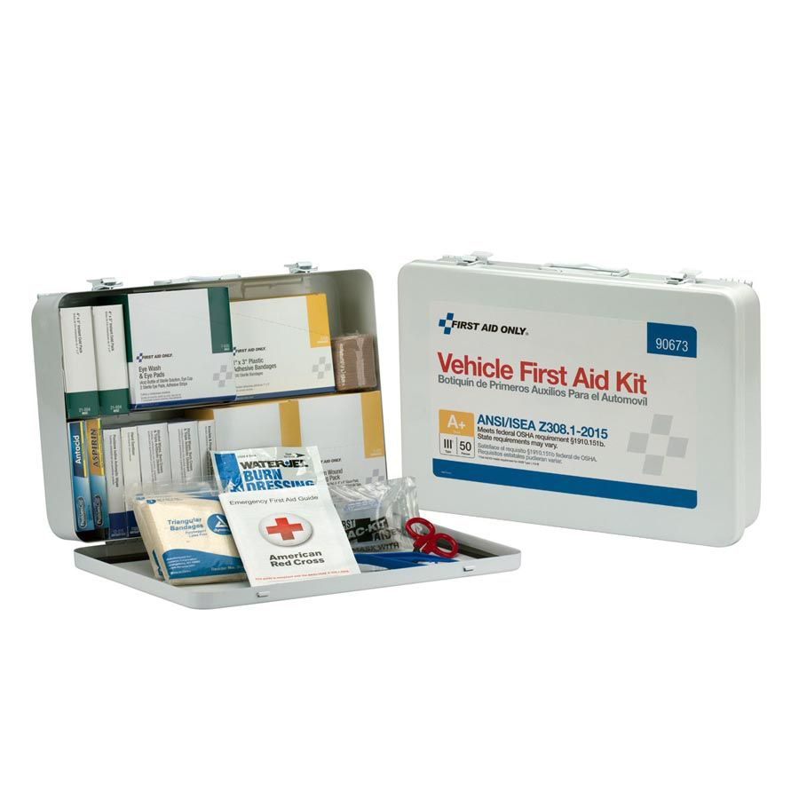 First Aid Only 50 Person ANSI Class A+ Vehicle First Aid Kit with Metal Case