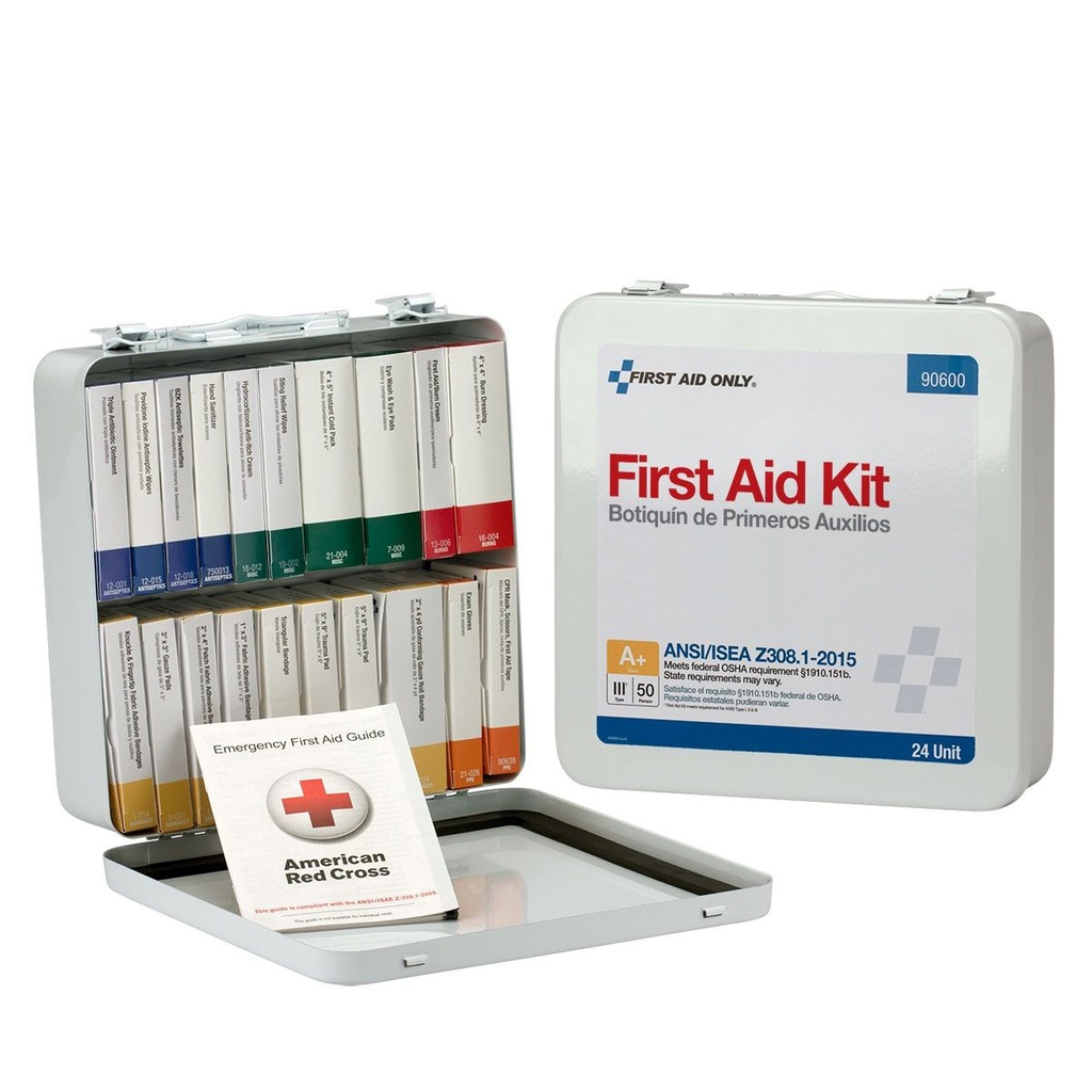 First Aid Only 50 Person ANSI Class A+ Unitized First Aid Kit with Metal Case
