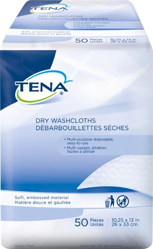 Essity Health & Medical Solutions Washcloth, 10.25" x 13", 50/pk, 20 pk/cs