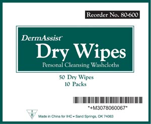 Wipes, Adult, Spunlace, Softpack, 9" x 13", 50 wipes/pk, 10 pk/cs